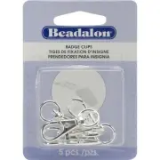 3 Pack Beadalon Small Badge Clips W/Swivel 5/Pkg-Silver-Plated 337B-008
