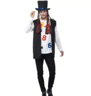 Boy George Costume 1980's Pop Star Men's Smiffys Adult 80s Retro Hat Braids Top