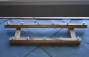 (X2 LOT OF 2) 11 TAP SOLID OAK TAP HANDLE DISPLAY BASE 2 LEVELS OF DISPLAY