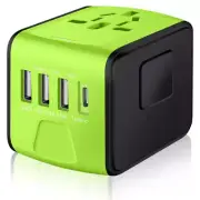 FAST 3.4A Universal Travel Adapter 3 USB &Type-C Outlet Converter Plug Power