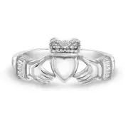 925 Sterling Silver Size 2-5 Unisex Irish Kid's Claddagh Ring Band for Children