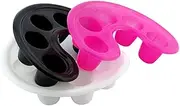Rolabling 3pcs Pink/White/Black Nail Art Soak Bowl Set - Acetone Resistant, 5 Finger Wells, Professional & Personal Use
