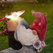 Gnomes Garden Decor Solar Led Lights Outdoor Funny Gnome Decor with Butterfly