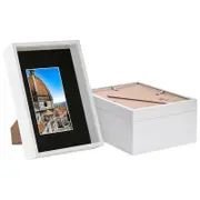 Nicola Spring 3D Deep Box Frames with A5 Mount - A4 (8" x 12") - White - Pack of 5