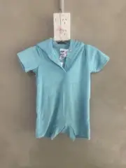 Cotton On Tabitha Toweling girls playsuit Ice Blue Sz 18-24 Mths G82