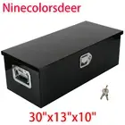 30"X13"X10" Black Aluminum Pickup Truck Trunk Bed Tool Box Trailer Storage+Lock