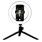 1x Studio Tabletop Selfie Ring Light w/ Phone Holder Tripod Stand LED 20cm Black