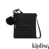 在飛比找Yahoo奇摩購物中心優惠-Kipling 低調有型黑豹紋前袋雙拉鍊方型側背包-KEIK