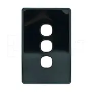 Clipsal Classic C2000 Series Plate Grid & Cover 3 Gang Black - C2033VH-BK