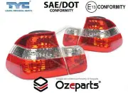 Pair LH+RH Tail + Boot Lid Light Clear Middle For BMW 3 Series E46 Sedan 01~05 (for: BMW)