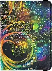 [Amooorous] Mysterious Colorful Leather decorative Passport Holder Cover Wallet Combo Passport Cover Waterproof, Mysterious colorful, 1 size