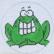 Frog Halloween Ornament Hand Painted Needlepoint Canvas