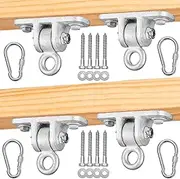 Jungle Gym Kingdom Heavy Duty Swing Hangers Playground Porch Yoga Seat Trapeze Wooden Sets Indoor Outdoor | 2400 lb Capacity | Locking Snap Hooks (2 Sets of 2)