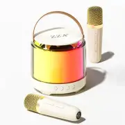 Kids Mini Karaoke Machine Portable Bluetooth Speaker with 2 Wireless Mics for...