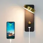 LED Wall Lamp Fixture Adjustable Reading Bedside Lights Switch USB Charging Port