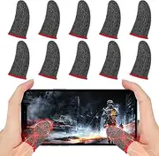 Newseego Finger Sleeve Sets for Gaming Mobile Game Controller Thumb Sleeves [10 Pack], Anti-Sweat Breathable Touchscreen Sensitive Aim Joysticks Finger Set for Rules of Survival/PUBG (Red)