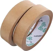 ABOOFAN 2 Rolls Writable Kraft Packing Tape Self Adhesive Sealing Tape for Packaging Labeling Organizing Multi Functional for Office Home Use