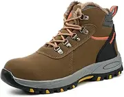[Nasogetch] Steel Toe Boots for Men Women Work Boots Comfortable Lightweight Steel Toe Shoes Puncture Proof Non Slip Work Shoes Fleece-Lined