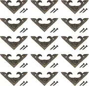 ECSiNG 40Pcs Vintage Box Corner Protectors Antique Metal Corner Protector with Screws Decorative Edge Cover for Desk Cabinet Jewelry Box Bronze