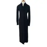Norma Kamali Maxi Button Front Black Dress NEW XS