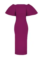 Solace London Lora Crepe Midi Dress - Fuchsia - 14 (UK14 / L) 14 (UK14 / L)