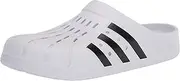 [adidas] Unisex Adilette Clog Slide Sandal, White/Black/White, 13 US Men