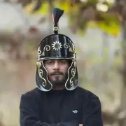Medieval Black Knight Roman Imperial Soldier Helmet- Warrior Knight Roman Helmet