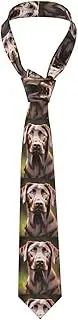 [pvinnk] Brown Labrador Retriever Print Men's Ties Wedding Tuxedo Sets Essential Tie Accessories 1.4 in X 3.1 in X 4.76 Ft, Black