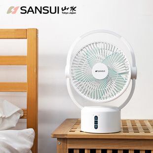 【SANSUI 山水】9吋美型移動智慧驅蚊循環充電式風扇SDF-0915 (兩色任選)