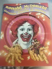 VERY RARE 1980 MCDONALD’S RONALD MCDONALD COLORING BOOK -UNUSED - 8 GREAT CLOWNS