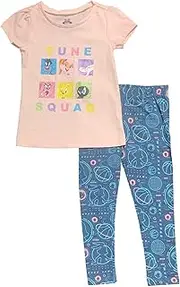 [Warner Bros.] Looney Tunes Little Girls' Space Jam Tune Squad T-Shirt and Leggings Set