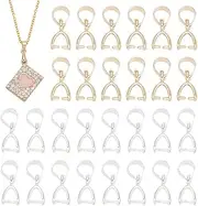 UNICRAFTALE Pack of 60 2 Colours Ice Axe Clip On Charm Clamp Clip Metal Pendant Clasp Pin Dangle Connector Clasp for DIY Charm Necklaces Jewellery Making
