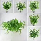 Green Artificial Plant Leaves 9 Heads Greenery Leaves Wedding