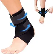 ANKLE Brace for Sprained Ankle Support for Women and Men, Open-Heel Ankle Support Brace with Adjustable Straps for Sprains, Achilles Tendonitis, Weak Ankles, Sports Injuries and Recovery.