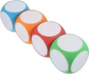 HOODANCOS 4Pcs Erasable Blank Dice Educational Game Tool for Versatile DIY Dice for Learning Party Games and School Activities