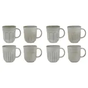 8pc Ecology 330ml Stoneware Chapel Mugs 12.5x10.5cm - Grey