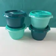 Tupperware Servalier Bowl Set 20oz Set of 4 Green With Matching Seals