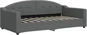 vidaXL Day Bed in Dark Grey, Versatile Funiture with Sturdy Structure, Comfortable Fabric Sofa Bed for Living Room or Bedroom - Easily Assembles to Accommodate a 90 x 190 cm Mattress