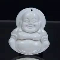 在飛比找蝦皮購物優惠-珍珠林~天然深海硨磲白貝意歡喜彌勒佛.#032.