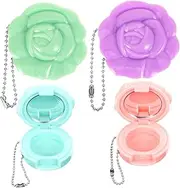 Homoyoyo 4pcs Travel Makeup Containers Empty Eyeshadow Lip Balm Cases Durable Powder Storage Jars for DIY Cosmetics Compact Design for Outdoor Daily Use