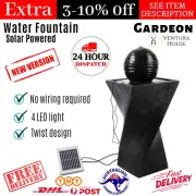 Solar Powered Fountain Water Twist Design with LED Lights Garden Outdoor/Indoor