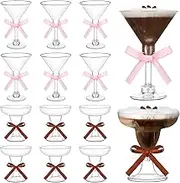 Vesici 12 Sets a Tini Bit Older Espresso Martini Mini Plastic Martini Glasses Party Champagne Tower Tall Plastic Champagne Glasses Disposable Cocktail Glasses Party Glasses Drinkware for Wine Martini