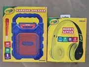 CRAYOLA KARAOKE SPEAKER FM RADIO BATTERY MICROPHONE & Headphones BLUETOOTH NEW