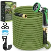 Non-Expandable Garden Hose 100 ft, Ultra Lightweight Flexible Water Hose with...
