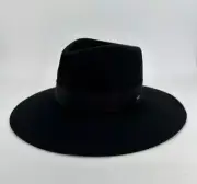 Brixton Joanna Felt Packable Hat in Black size M Adjustable 7 1/4" Women's 10783