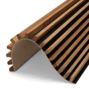 WOODFLEX Flexible Outdoor Hard Wood Batten Pool Fence Cladding - Oak & Black - 2400mm x 600mm