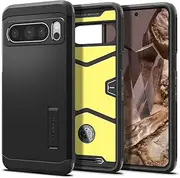 SPIGEN Tough Armor for Google Pixel 8 Pro Case, TPU Body PC Back Extreme Impact Foam Technology Heavy Duty Shock Absorption Raised Edge Protection Hard Kickstand Cover - Black