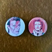 DAVID BOWIE Badge Set / Aladdin Sane / Ziggy Stardust / Glam Rock