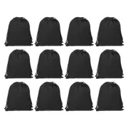 12pcs Polyester Cotton Reusable Drawstring Bags, 7x10" Dust Bags, Black