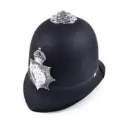 Mens police helmet hard plastic hats male halloween costume bh031 black/silver